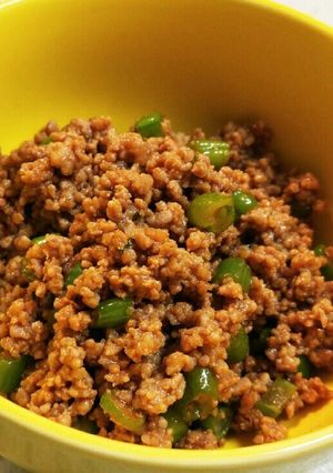 子ども大好き❤甜麺醤でインゲン入り肉味噌-レシピのメイン写真