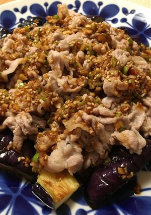 ナスと豚バラのネギ薬味ソース-レシピのメイン写真