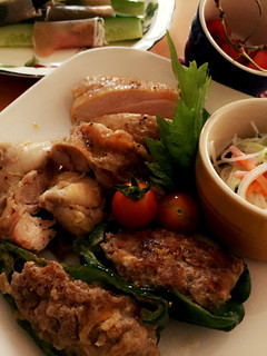 今日の晩ご飯/肉詰めピーマン-レシピのメイン写真