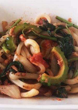 夏バテ防止☆夏野菜&トマトうどん-レシピのメイン写真
