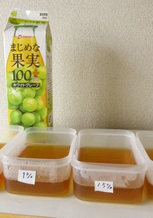 100%ジュースで~寒天濃度の固さ比較~-レシピのメイン写真