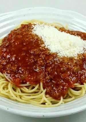 ミートソースパスタ-レシピのメイン写真