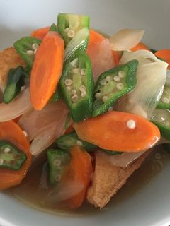 厚揚げステーキ 夏野菜あんかけ-レシピのメイン写真