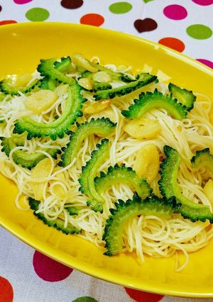 ゴーヤとそうめんのペペロンチーノ♡♡-レシピのメイン写真