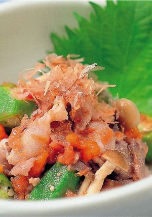 豚肉とオクラの梅肉和え-レシピのメイン写真