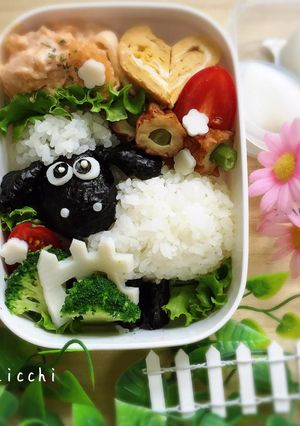 キャラ弁！ひつじのショーンの脱走5秒前-レシピのメイン写真