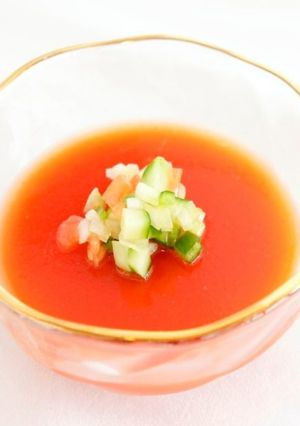 ノンカロリ−寒天で食べる野菜ガスパチョ-レシピのメイン写真