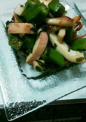 簡単副菜♪イカとオクラの柚子胡椒和え-レシピのメイン写真