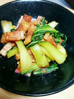 チンゲン菜とベーコンのマヨ炒め♪-レシピのメイン写真
