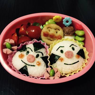 キャラ弁☆おむすびまん&こむすびまん弁当