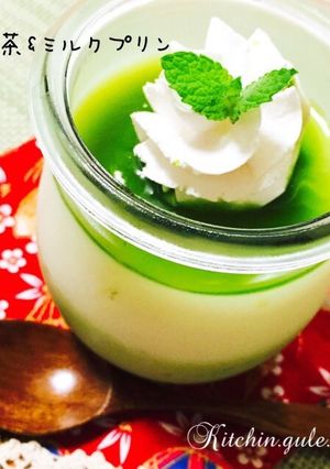 あっさり味のミルク&抹茶プリン-レシピのメイン写真