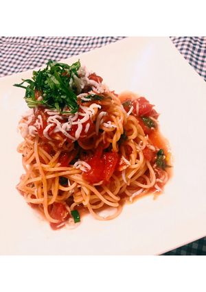 【簡単】混ぜる！しらすトマト冷製パスタ-レシピのメイン写真