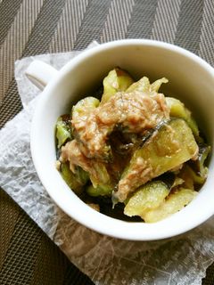 レンジで簡単☆茄子のツナ味噌炒め。-レシピのメイン写真