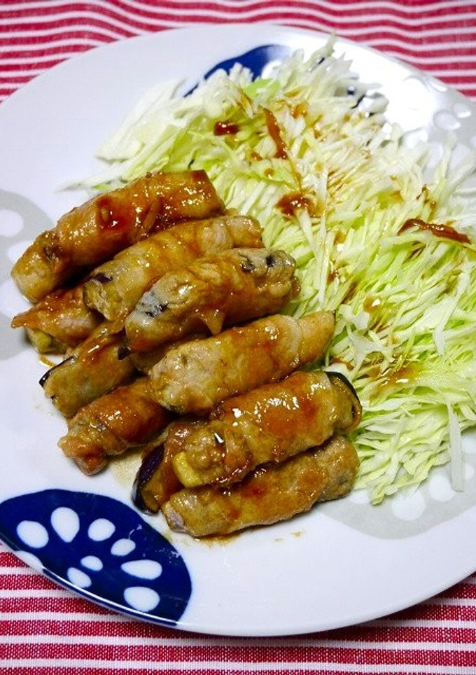 簡単！マキマキ生姜焼き(茄子)-レシピのメイン写真