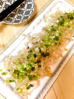 鶏むね肉ともやしの重ね蒸し*ネギ塩ダレ-レシピのメイン写真