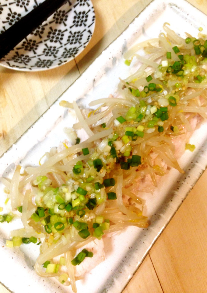 鶏むね肉ともやしの重ね蒸し＊ネギ塩ダレ-レシピのメイン写真