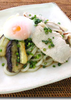 ひんやり♪揚げなすと豚しゃぶの冷しうどん-レシピのメイン写真