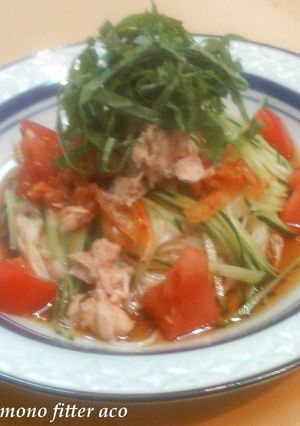 和韓折衷♪キムチのぶっ掛けそうめん-レシピのメイン写真