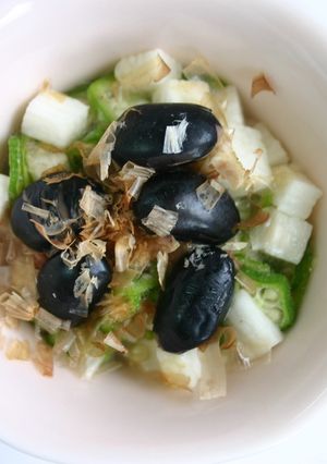 簡単黒豆とオクラのだし和え-レシピのメイン写真