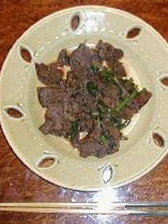 春菊と牛肉の炒め物-レシピのメイン写真