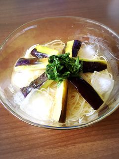 茄子の揚げ浸し素麺-レシピのメイン写真