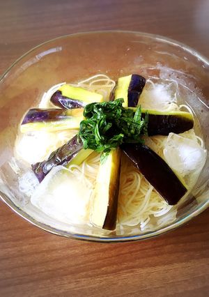 茄子の揚げ浸し素麺-レシピのメイン写真