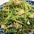 簡単!!水菜と鶏皮のごまポン和え