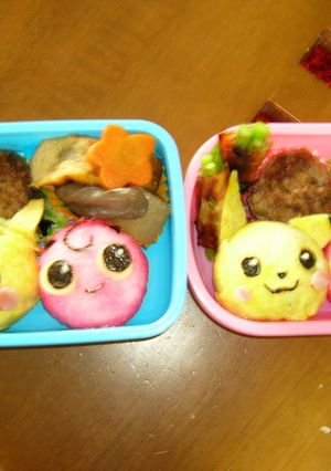 ピカチューとプリンのキャラ弁-レシピのメイン写真
