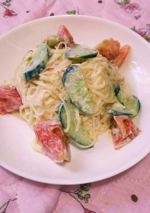 梅わさびマヨて、さっぱり素麺!-レシピのメイン写真