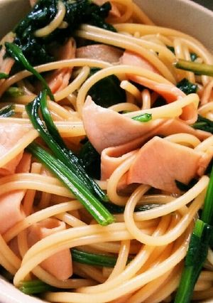 簡単♡和風パスタ♪ほうれん草とハム-レシピのメイン写真