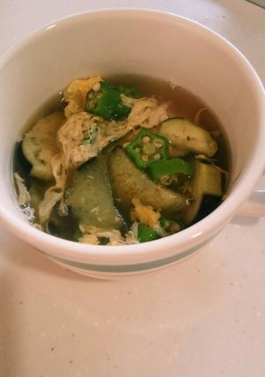 ナスとオクラの中華スープ-レシピのメイン写真