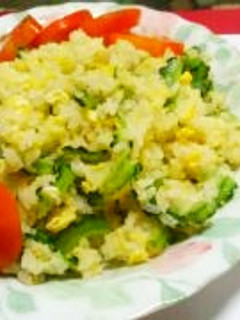 苦くないっ!☆ゴーヤと卵だけの焼き飯♪-レシピのメイン写真