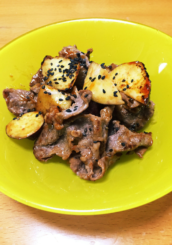 ❁さつまいもと牛肉のマヨコチュ炒め❁-レシピのメイン写真