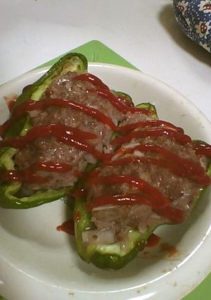 チーズ入り♬ピーマンの肉詰め-レシピのメイン写真