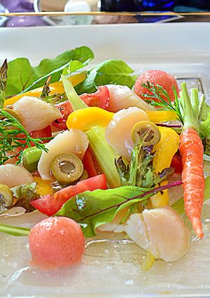 霜降りホタテと野菜をタラコソースで♪-レシピのメイン写真