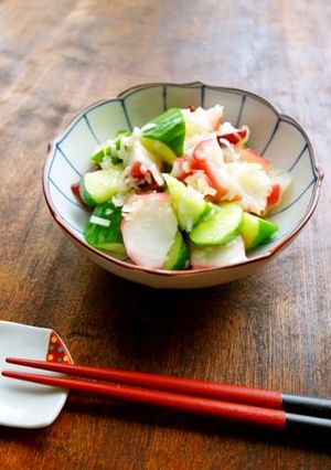 タコと胡瓜のねぎ塩和え-レシピのメイン写真