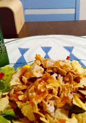 カルディで♪パクチーポテチ豚しゃぶサラダ-レシピのメイン写真