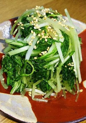 とっても簡単!白だしで水菜の浅漬け♪-レシピのメイン写真