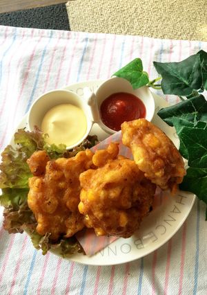 目分量で大丈夫♥朝食にコーンドーナツ-レシピのメイン写真