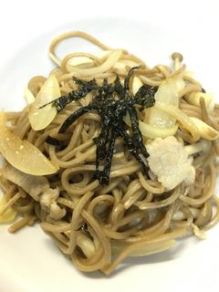 蕎麦の簡単バタポン炒め-レシピのメイン写真