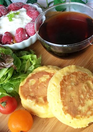 ふわもち♥ヘルシーおから豆腐パンケーキ-レシピのメイン写真