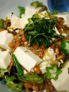 ササッと☆豆腐*納豆*めかぶ*オクラ丼☆-レシピのメイン写真