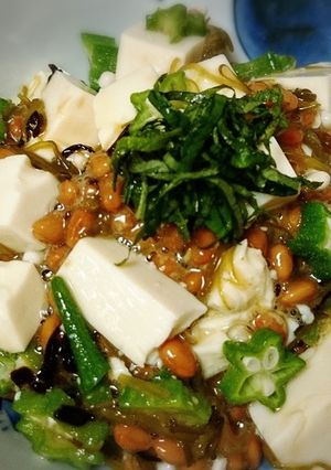ササッと☆豆腐*納豆*めかぶ*オクラ丼☆-レシピのメイン写真