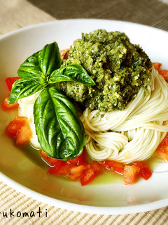 胡瓜とバジルのアレンジ素麺-レシピのメイン写真
