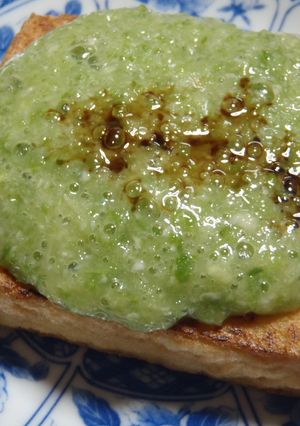 「絹厚揚げ焼き」の‥とろねば生オクラのせ-レシピのメイン写真