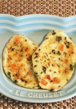 離乳食中期〜✨野菜と豆腐の粉チーズおやき-レシピのメイン写真