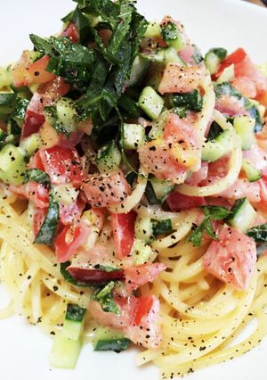 カクテル野菜！簡単冷製パスタ！ 【男飯】-レシピのメイン写真