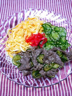 簡単!牛肉胡瓜の煮びたしそうめん-レシピのメイン写真