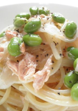 鮭フレークで簡単！濃厚クリームパスタ-レシピのメイン写真