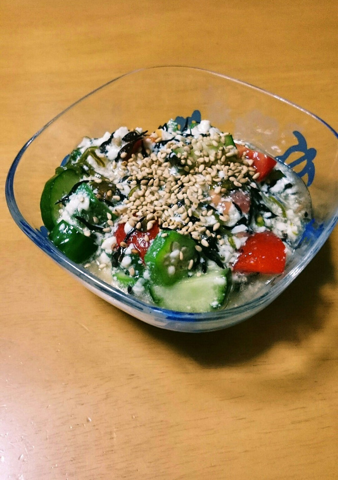 切ってあえるだけ!!夏野菜の白和えサラダ-レシピのメイン写真